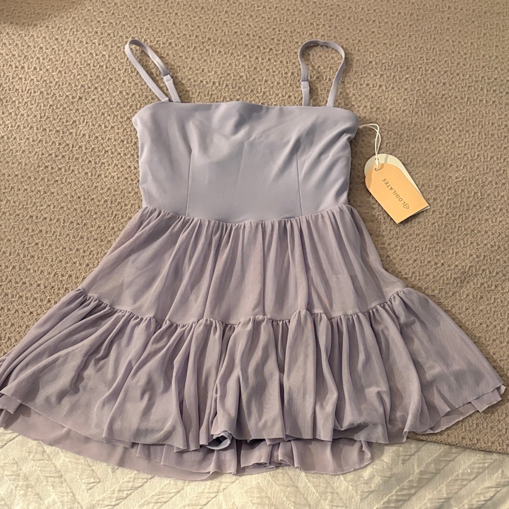 Charming Lavender Spaghetti Strap Dress